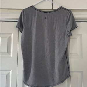 lululemon athletica Black and White Striped Short Sleeve Tee